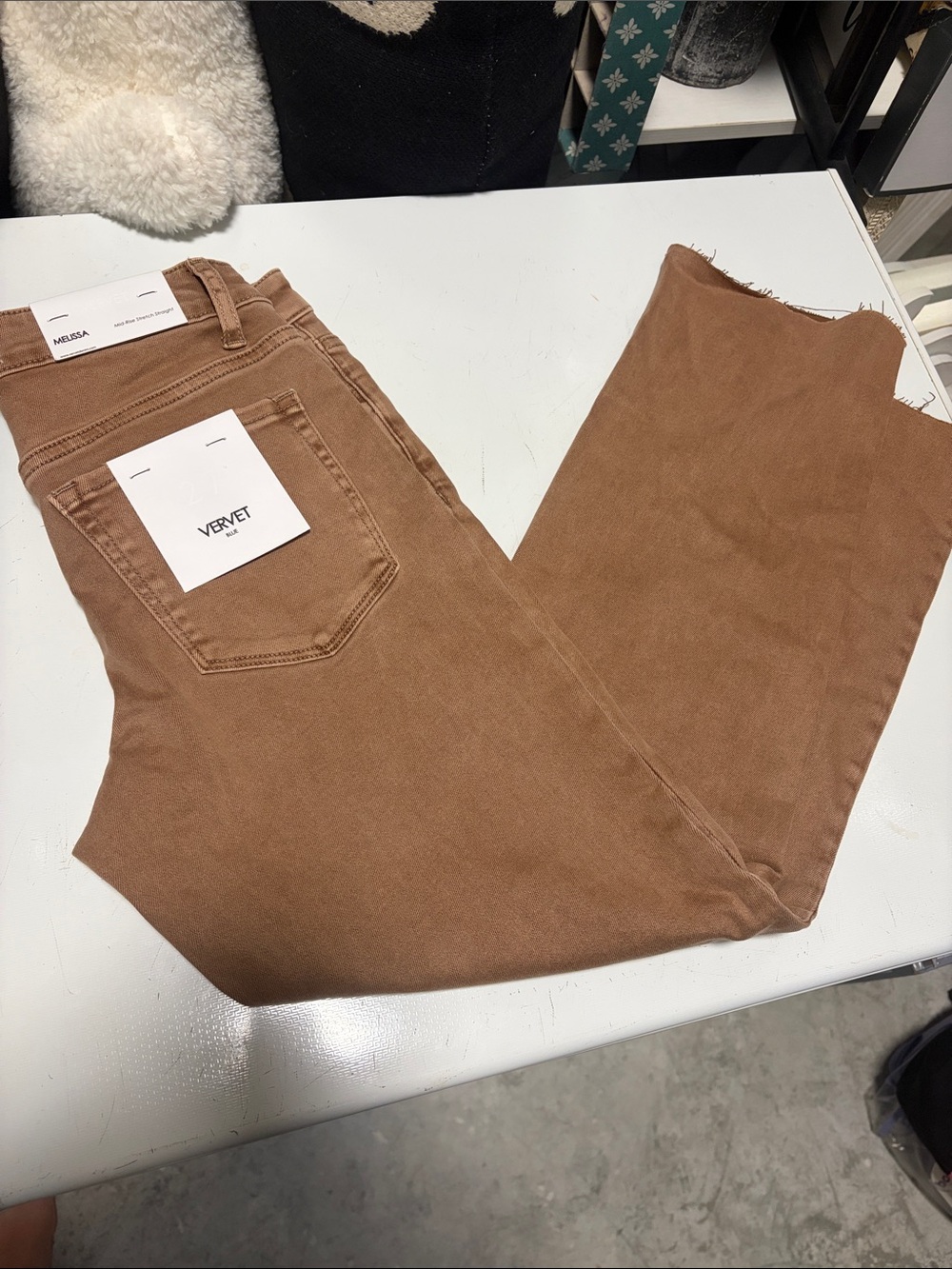 VELVET by Graham & Spencer Women’s Straight-Leg Jeans in Warm Brown